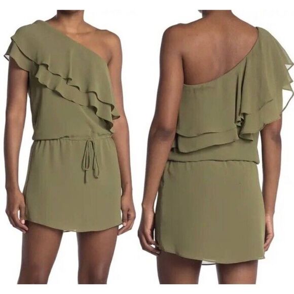Haute Hippie on shoulder ruffle dress - Picture 1 of 4